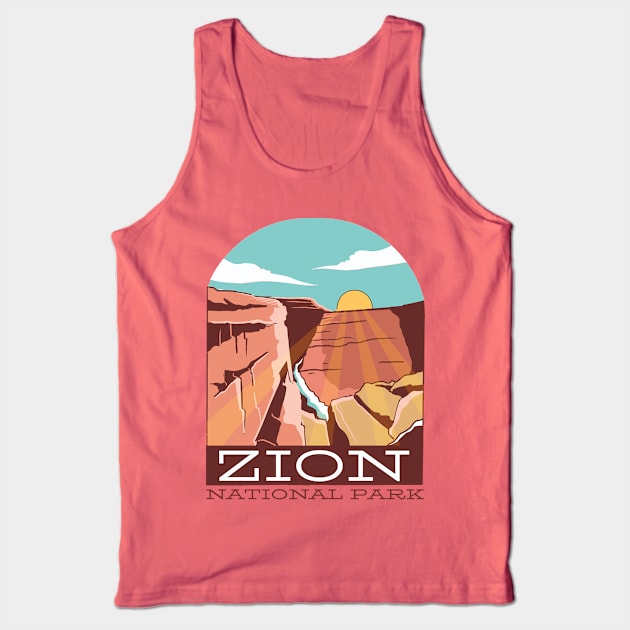 Zion National Park Canyon Vintage Travel Tank Top by HiFi Tees